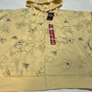 Disney Winnie the Pooh Yellow Embroidered Hoodie All sizes NWT